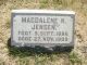1905 Gravsten for Magdalene Jensen, Dwight Old Town Cemetery, Dwight, Livingston County, Illinois, USA